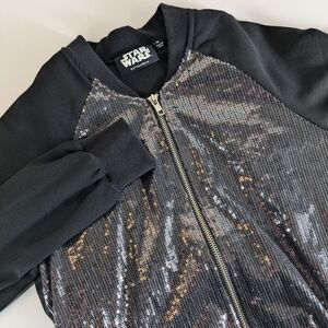 Star Wars‎ Rogue One Women's S Small Sequined Black Lightweight Bomber Jacket